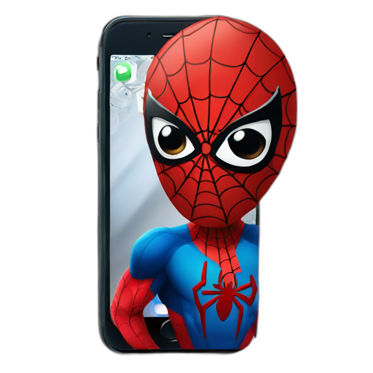 Spiderman with iPhone  emoji