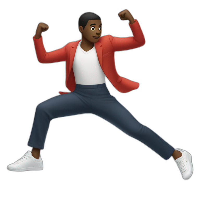 Black guy dancing using lacoste emoji