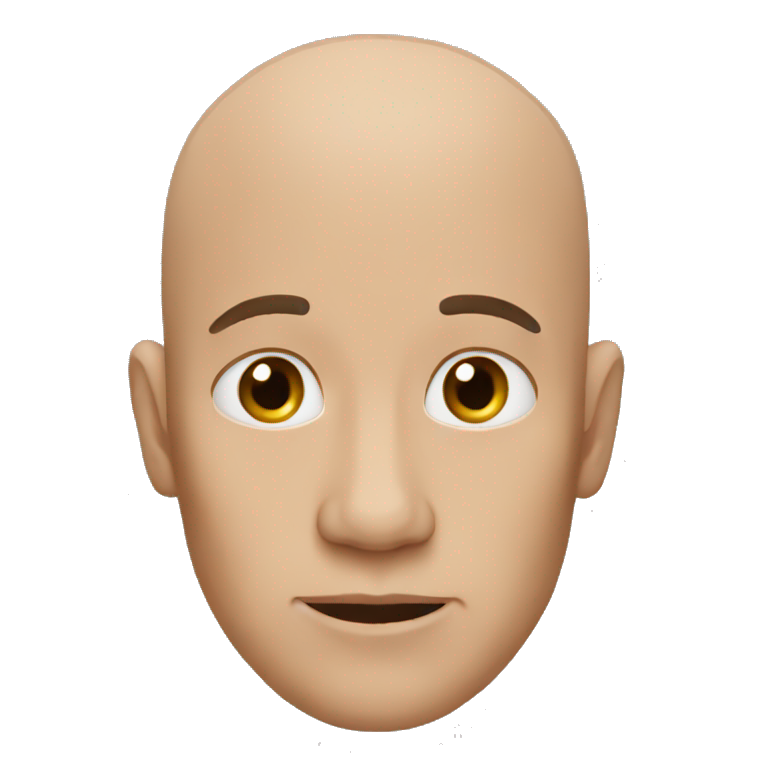 man with no hair and no eyebrows emoji