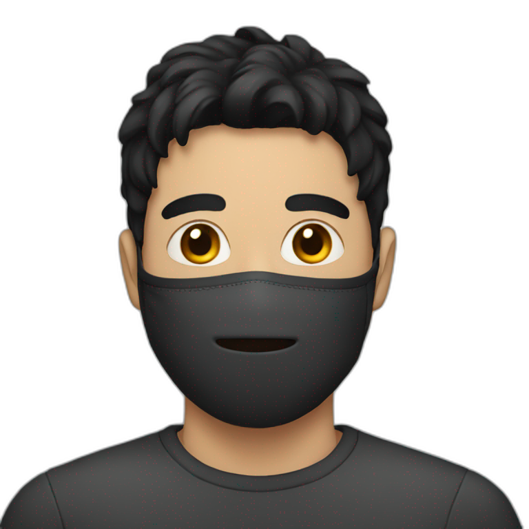 A man with black hair wearing a mask  emoji