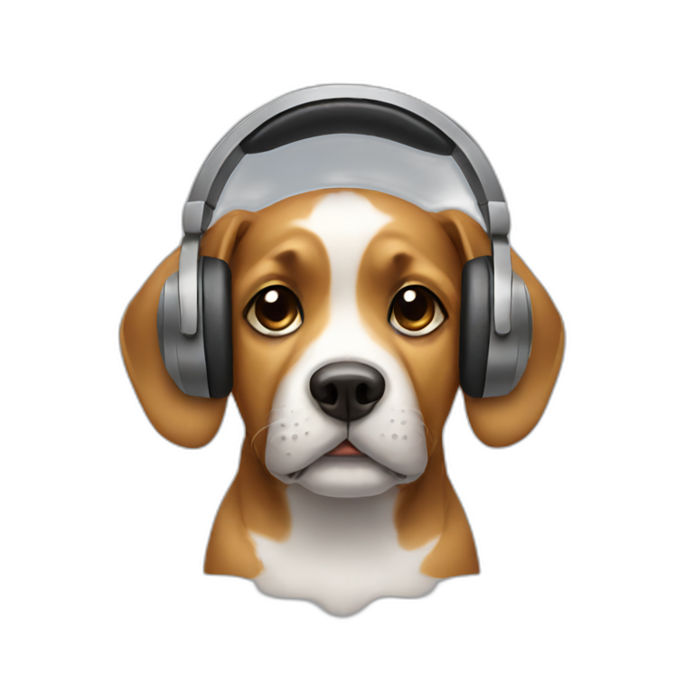 DOG WEARING HEADPHONES  emoji