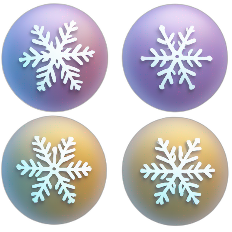 Five White Snowflakes emoji