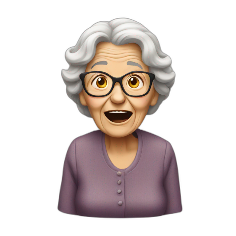 crazy old woman emoji