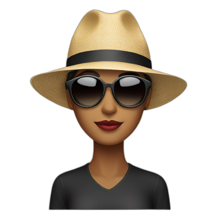 woman with hat and sunglasses emoji