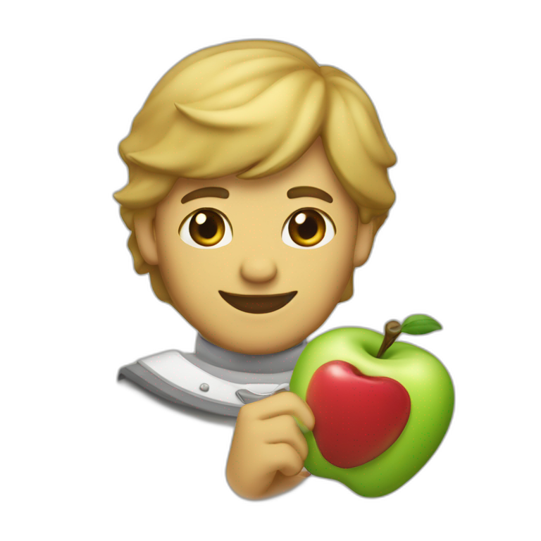 En un escudo y manzana  emoji
