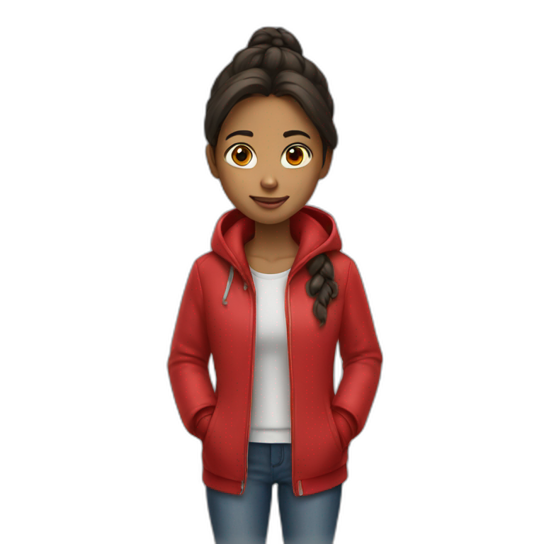 Girl in red jacket emoji