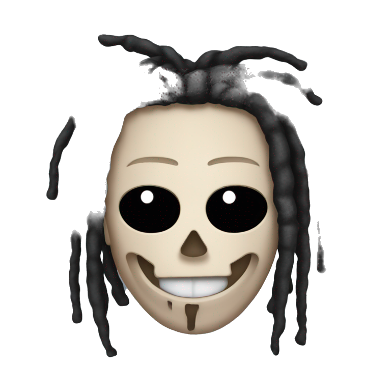 Dreads with skull face emoji  emoji