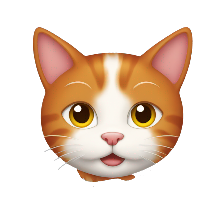A red-haired cat hugging emoji