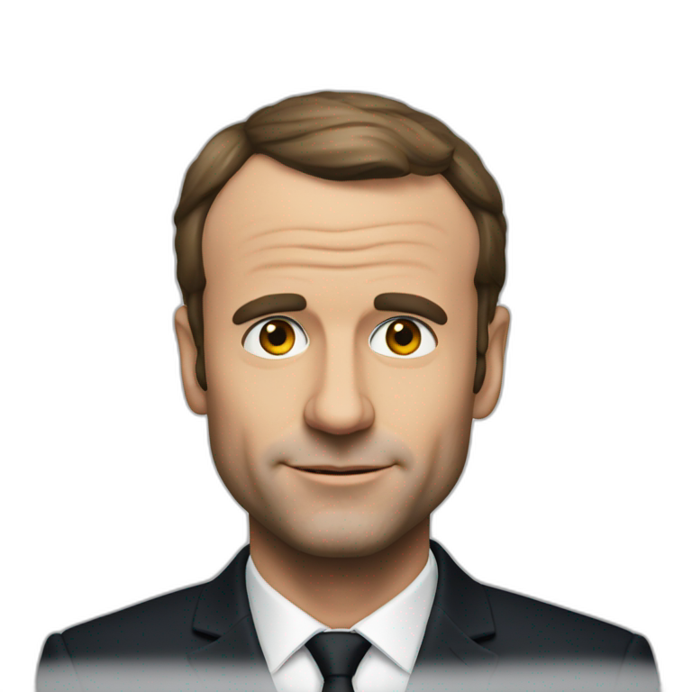 Macron noir qui rigole emoji
