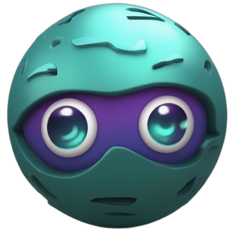 3d sphere with a cartoon Endermite skin texture with Eye of Horus emoji