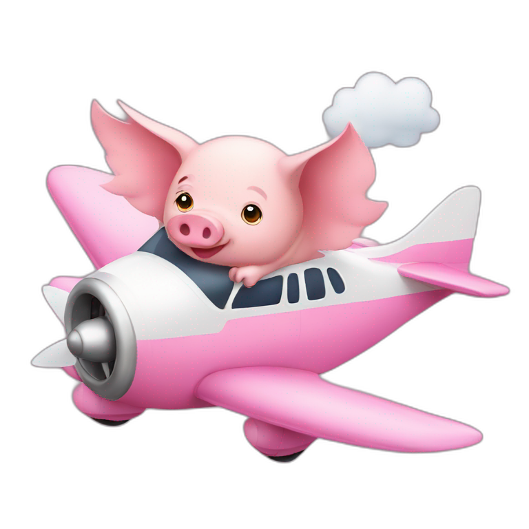 Flying pig in a plane emoji
