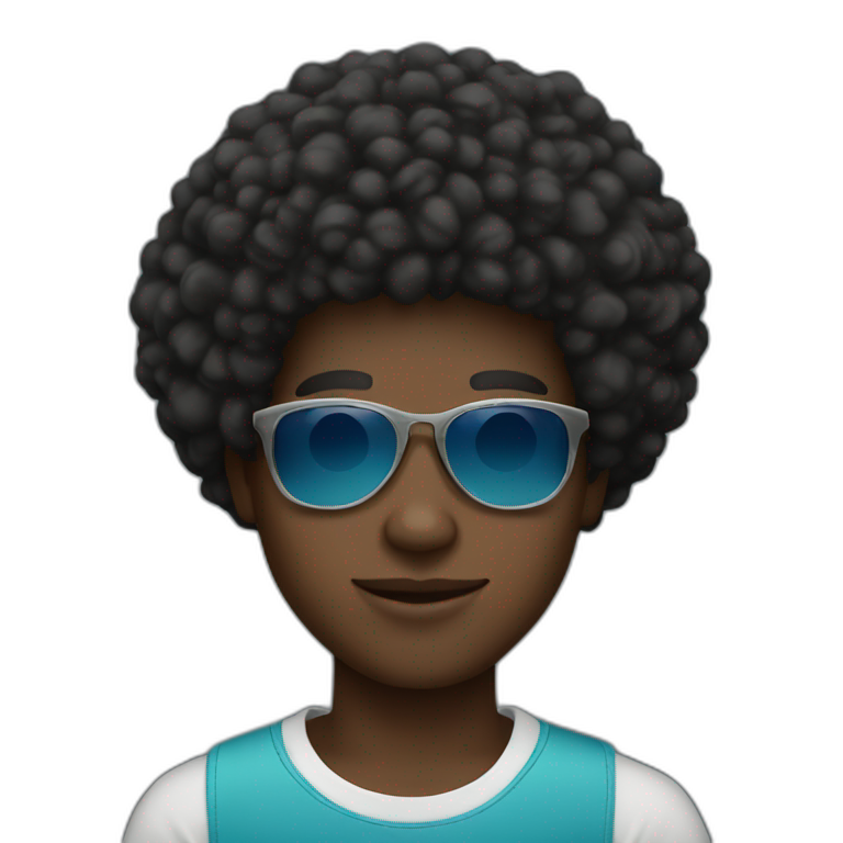 afro boy with sunglasses emoji