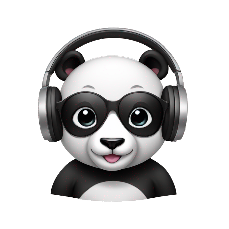 panda wearing headphones emoji