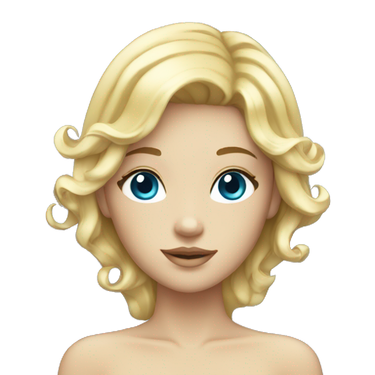 mermaid with blond and short hair and blue eyes emoji