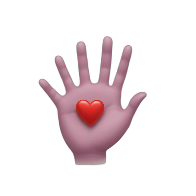 hand and heart emoji
