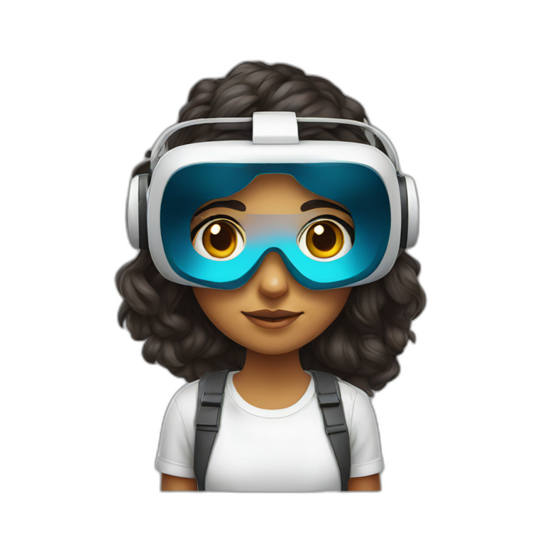 Graphic Designer colombian girl with VR headset emoji