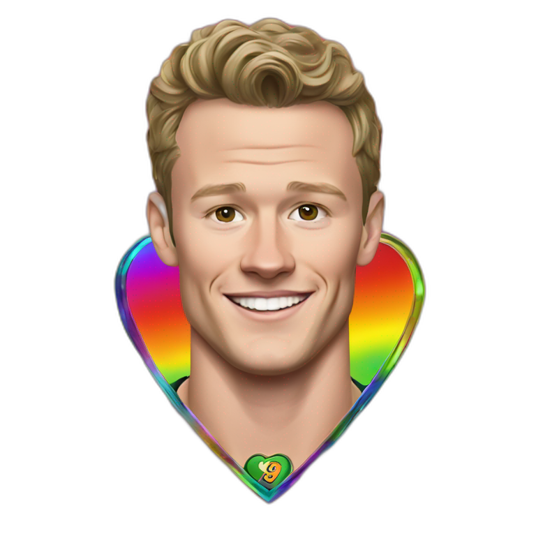 Jonathan Toews in rainbow heart locket emoji