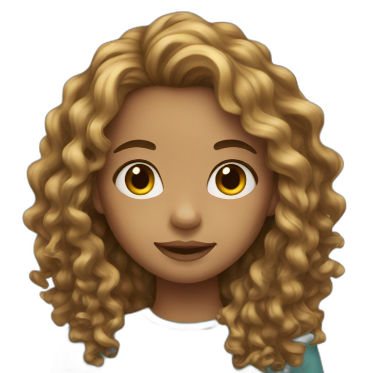 Girl long Curly hair emoji