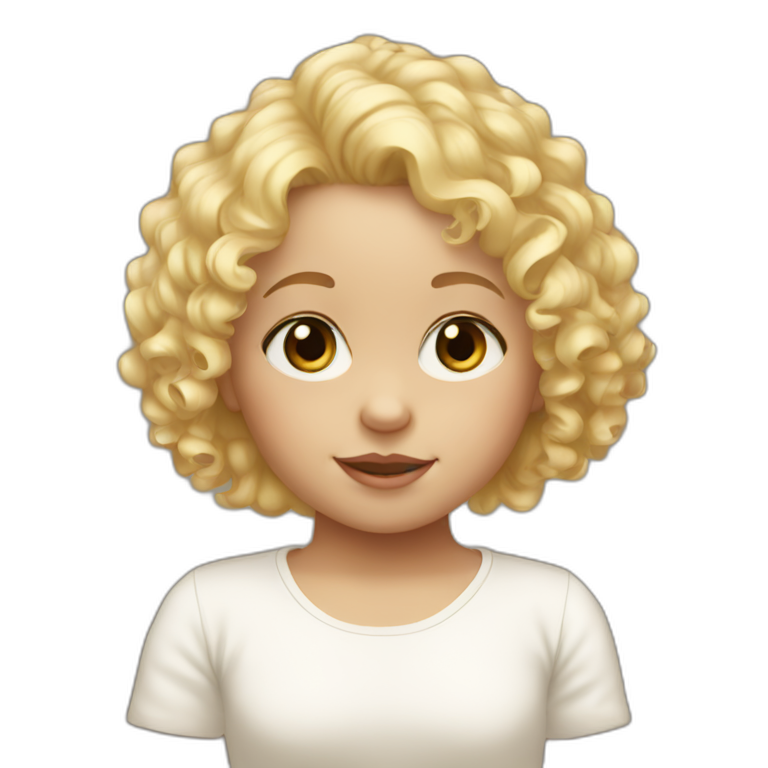white baby girl with blonde curly hair emoji