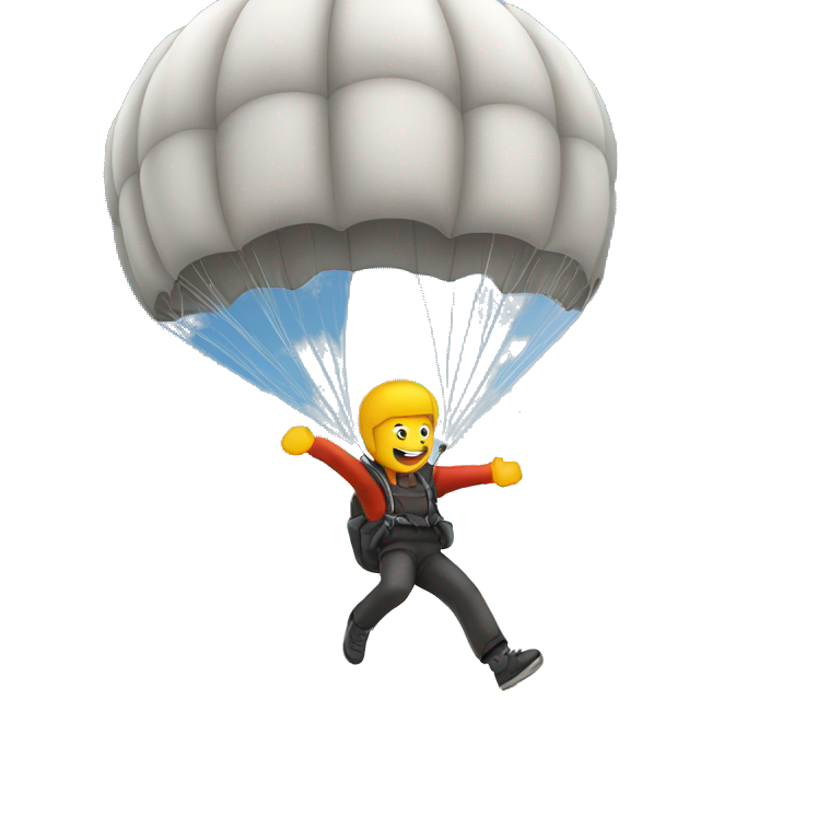 man jumping with a parachute emoji