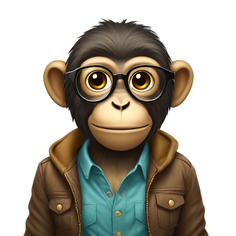 monkey looking super cool with glasses emoji