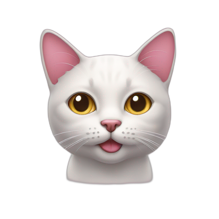 cat with pink mustache emoji