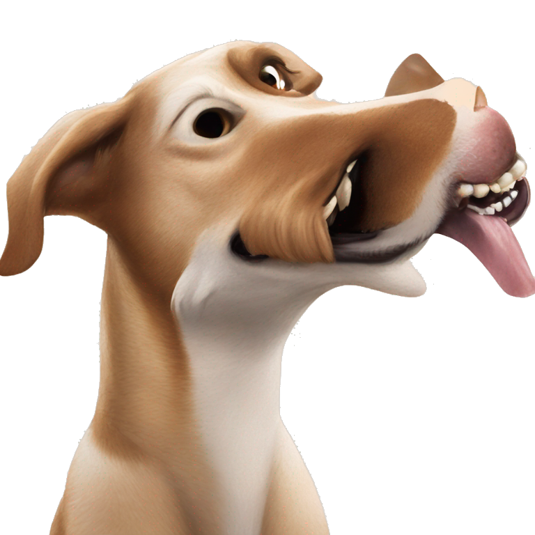 playful dog with sharp teeth emoji