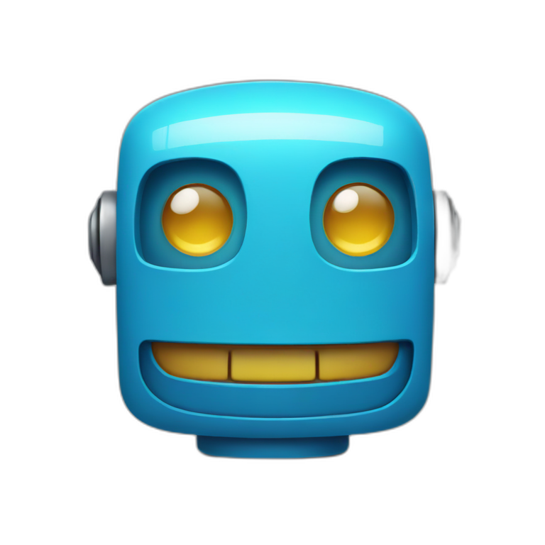 cute blue robot smiling emoji
