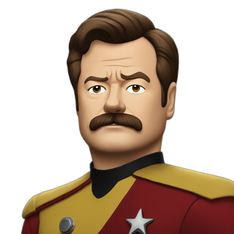 Ron Swanson as Captain Kirk Star Trek  emoji