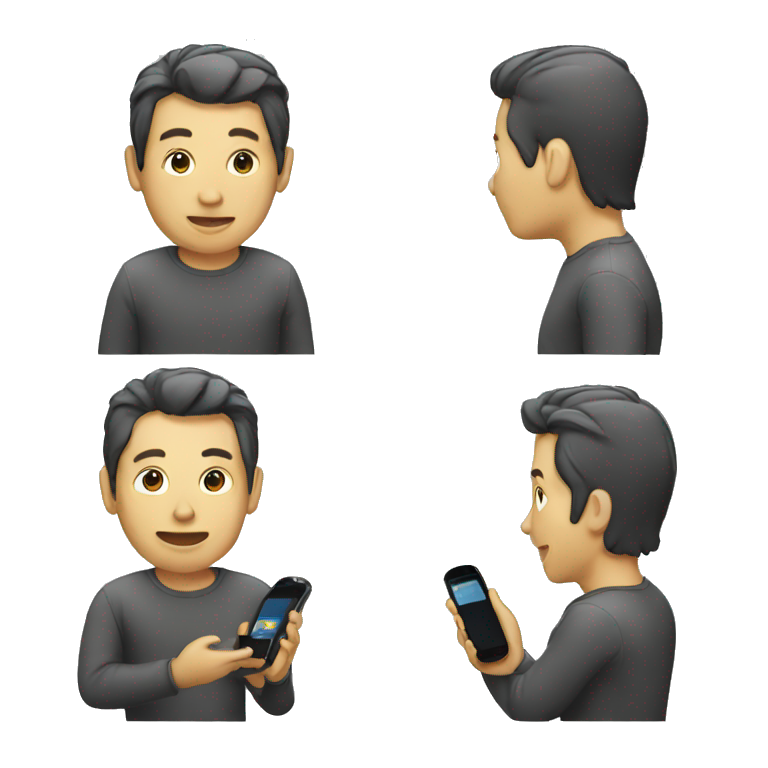 using mobile phone emoji