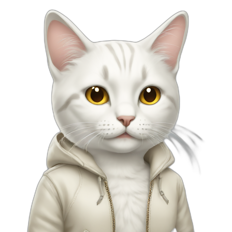 Off white fashionable cat emoji