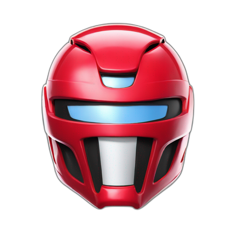 Red Mighty Morphin Power Ranger Helmet emoji