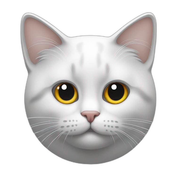 Chat blanc sur chat gris emoji