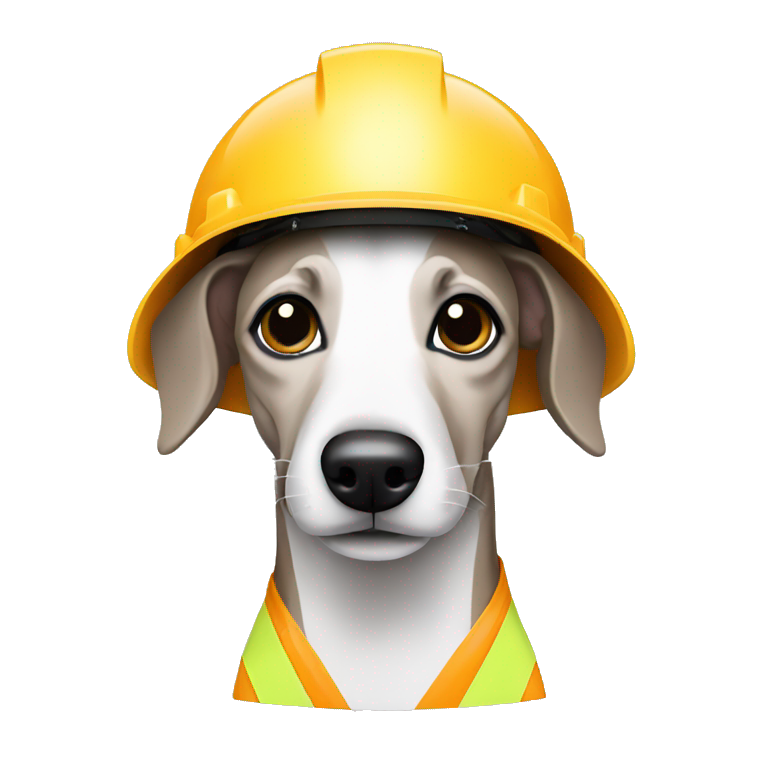 whippet in construction helmet emoji