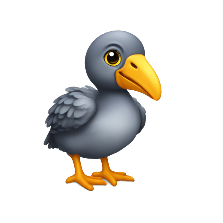 dodo bird baby black beak tip emoji