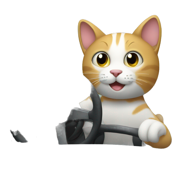 Cat driving car emoji