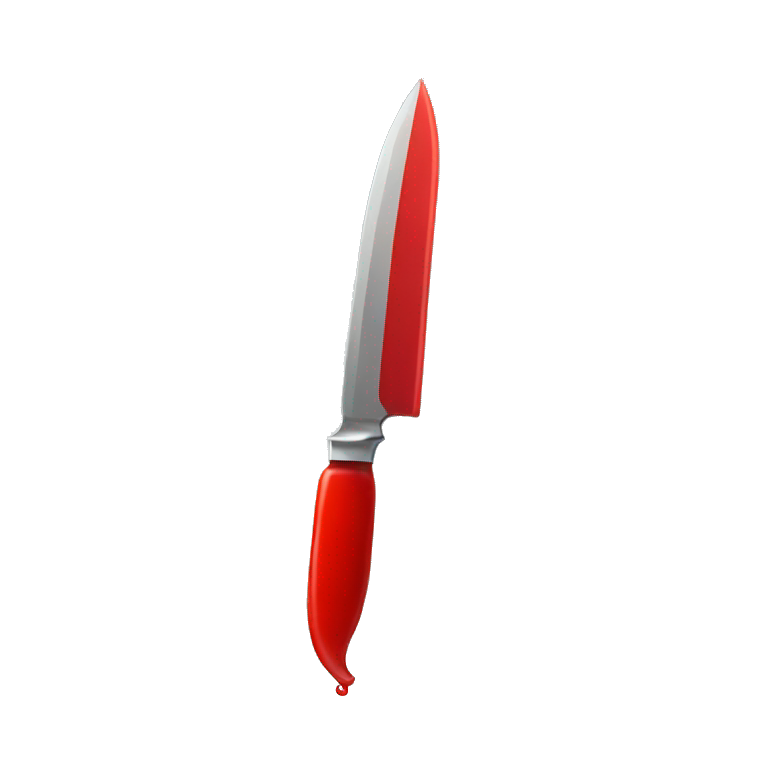red knife with red liquid emoji