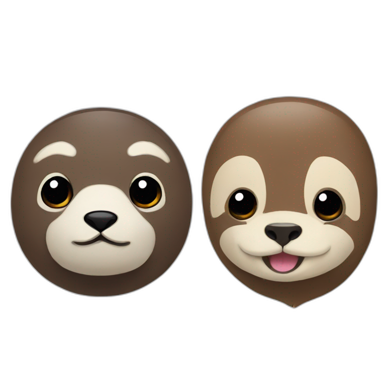 otter and sloth cute emoji