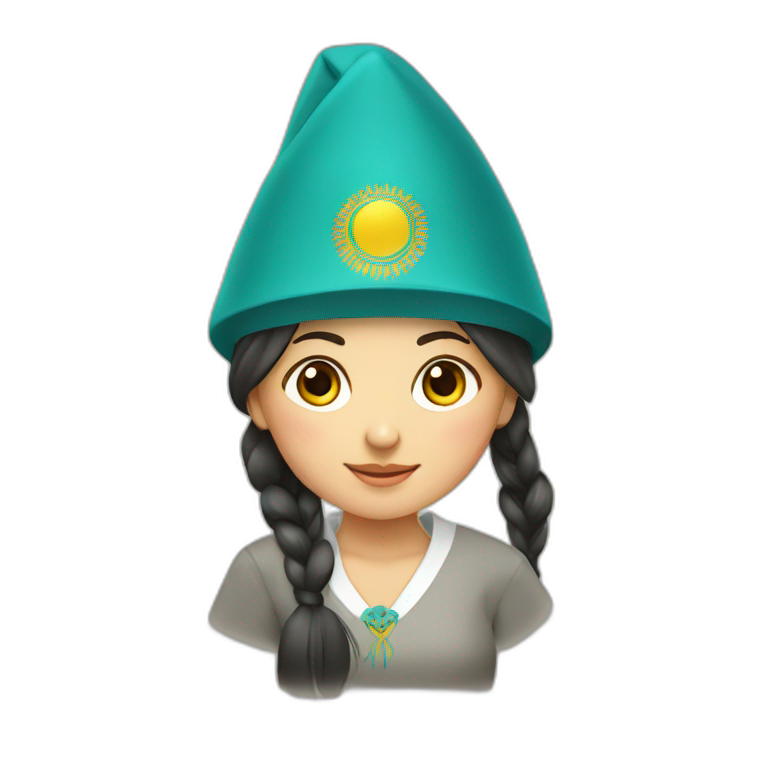kazakh girl with kazakh national hat emoji