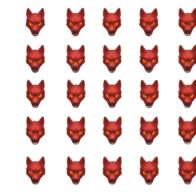 Red angry wolf emoji
