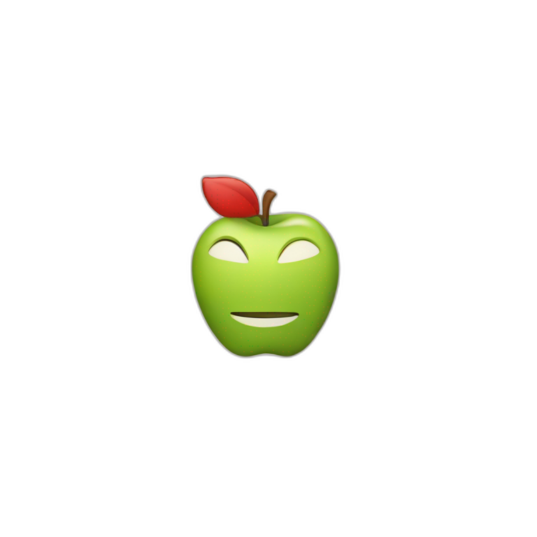 Anonymous in the style of an apple emoji