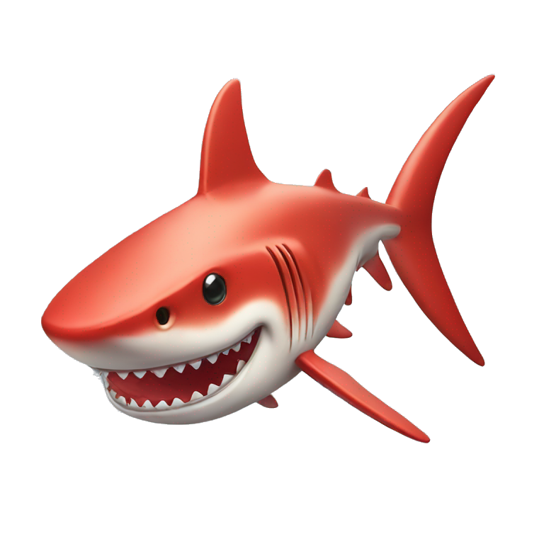 Red shark with iphone emoji
