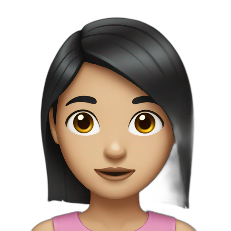 girl with black hair and brown eyes  emoji