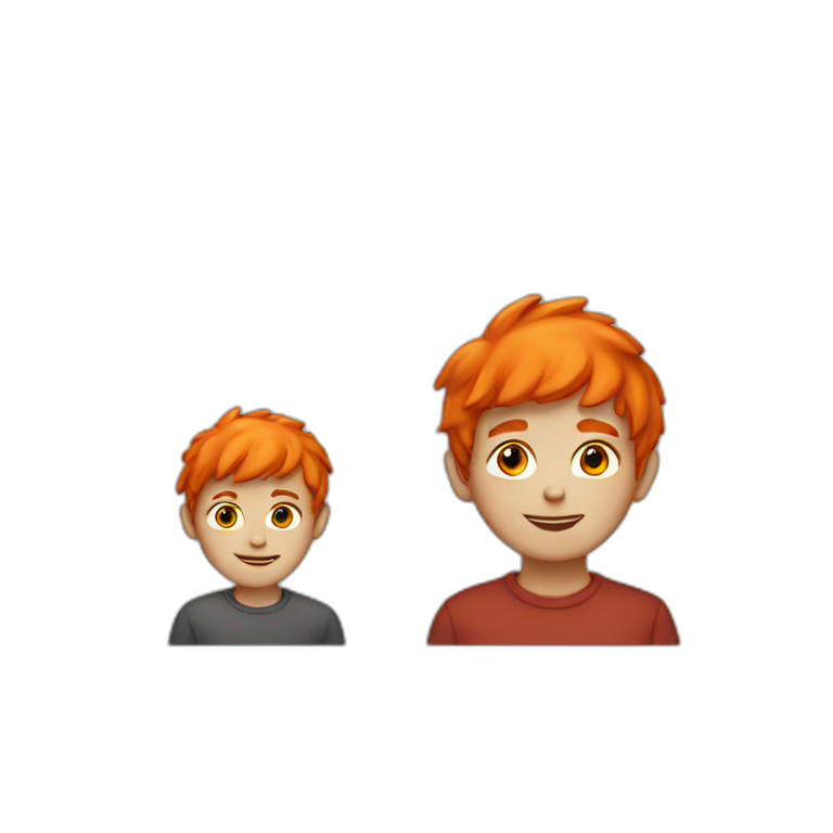 Boy with red jumper and orange hair emoji