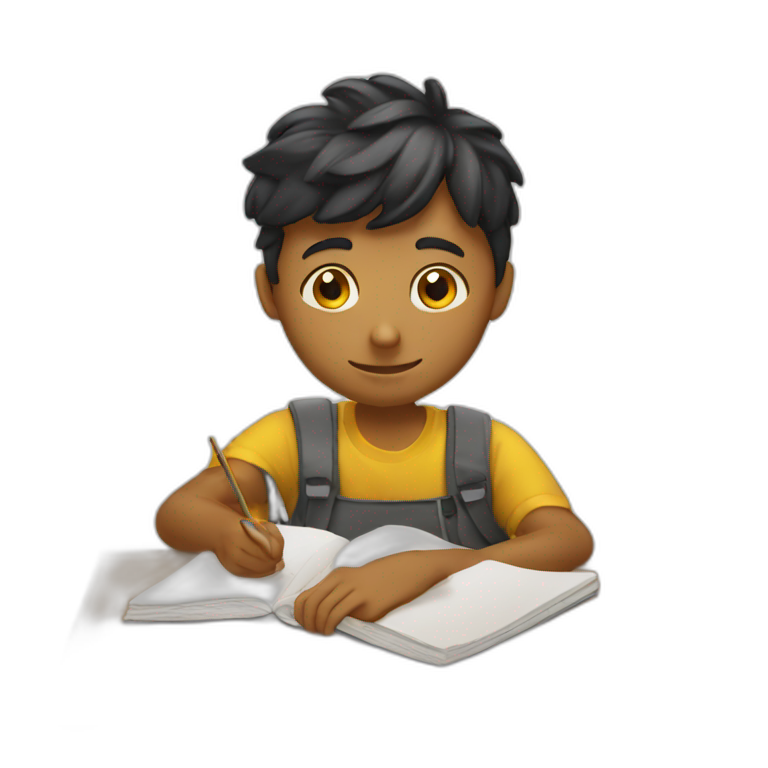 student doing his homework emoji