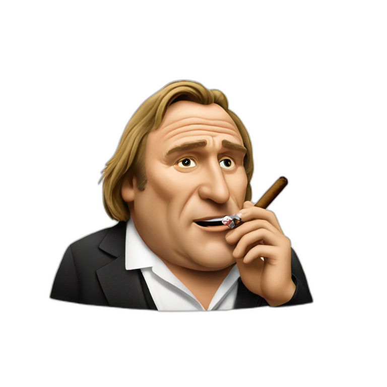 Gérard Depardieu smoking a cigar emoji