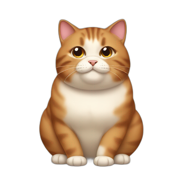 Very fat brown cute cat emoji