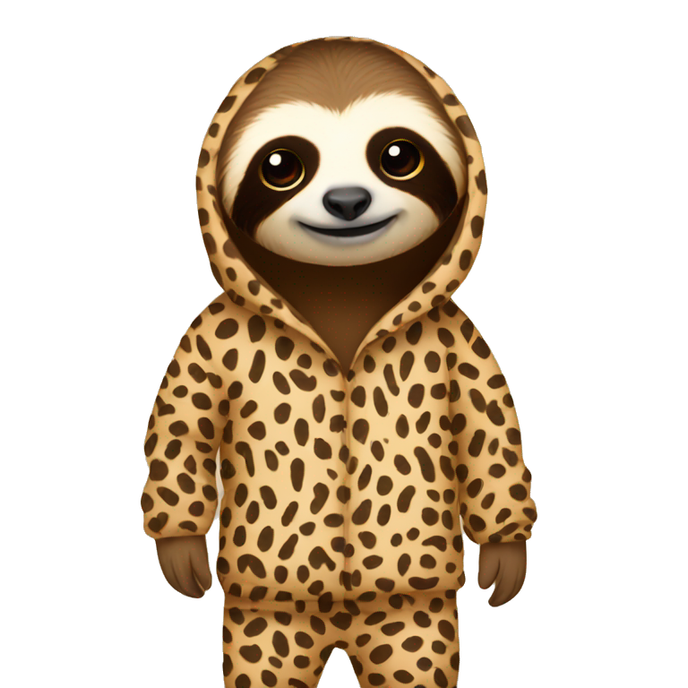 sloth in cheetah pajamas emoji