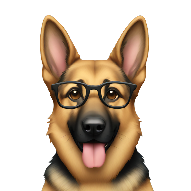 German Shepard with glasses  emoji