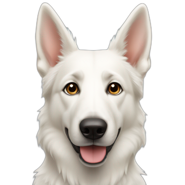white shepherd dog with straight ears emoji